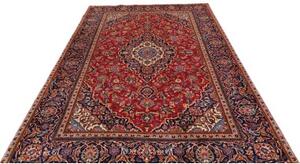 Tappeto Ardakan Medaglione Floreale Rosso Blu Scuro 192x303 Cm