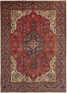 Tappeto Tabriz Stilizzato Rosso Blu Scuro 204x290 Cm