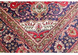 Tappeto Tabriz Medaglione Floreale Rosso Blu Scuro 260x336 Cm