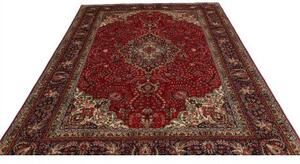 Tappeto Tabriz Medaglione Floreale Rosso Blu Scuro 202x300 Cm