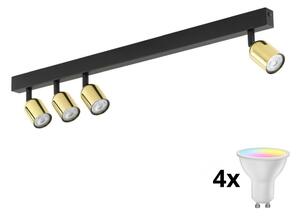 Faretto LED RGBW dimmerabile TOP 4xGU10/6,5W/230V 2700-6500K nero/oro