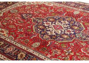 Tappeto Tabriz Stilizzato Rosso Mattone Blu Scuro 200x303 Cm