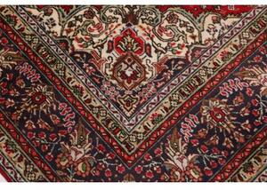 Tappeto Tabriz Medaglione Floreale Rosso Blu Scuro 202x300 Cm