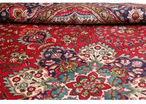 Tappeto Tabriz Medaglione Floreale Rosso Blu Scuro 260x336 Cm