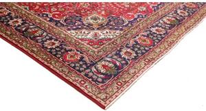 Tappeto Tabriz Medaglione Floreale Rosso Blu Scuro 260x336 Cm