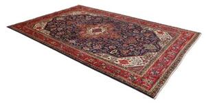 Tappeto Tabriz Stilizzato Blu Scuro Rosso Mattone 208x313 Cm