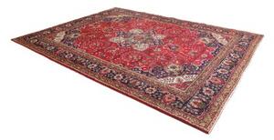 Tappeto Tabriz Medaglione Floreale Rosso Blu Scuro 260x336 Cm
