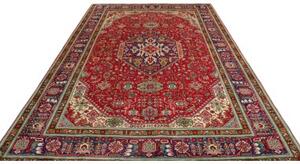 Tappeto Tabriz Stilizzato Rosso Blu 208x290 Cm