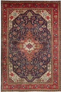 Tappeto Tabriz Stilizzato Blu Scuro Rosso Mattone 208x313 Cm