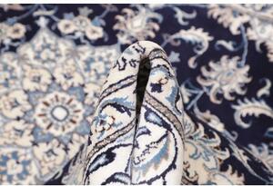 Tappeto Nain Kashmar Medaglione Floreale Blu Notte Avorio 168x234 Cm