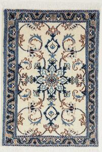 Tappeto Nain Kashmar Medaglione Floreale Avorio Blu 60x90 Cm