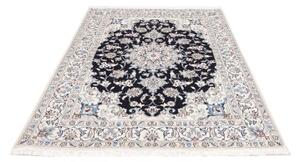 Tappeto Nain Kashmar Medaglione Floreale Blu Scuro Avorio 145x207 Cm