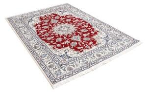 Tappeto Nain Kashmar Medaglione Floreale Rosso Avorio 148x200 Cm