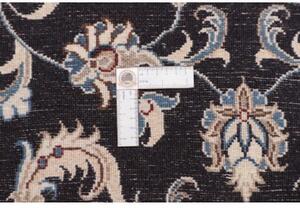 Tappeto Nain Kashmar Floreale Blu Scuro Avorio Corsia 77x210 Cm