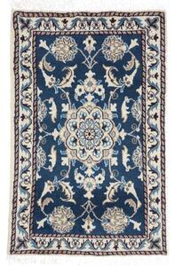Tappeto Nain Kashmar Medaglione Floreale Blu Avorio 60x90 Cm