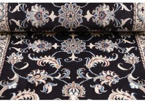 Tappeto Nain Kashmar Floreale Blu Scuro Avorio Corsia 77x210 Cm