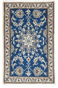 Tappeto Nain Kashmar Medaglione Floreale Blu Avorio 60x90 Cm