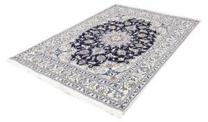 Tappeto Nain Kashmar Medaglione Floreale Blu Scuro Avorio 147x200 Cm