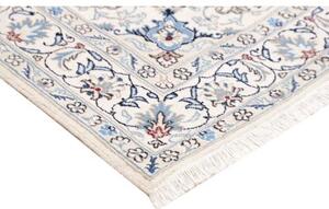 Tappeto Nain Kashmar Medaglione Floreale Blu Scuro Avorio 145x207 Cm