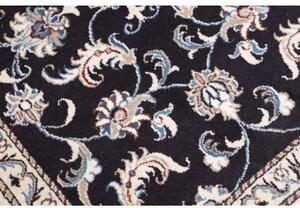 Tappeto Nain Kashmar Floreale Blu Scuro Avorio Corsia 77x210 Cm