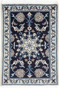 Tappeto Nain Kashmar Medaglione Floreale Blu Notte Avorio 60x90 Cm