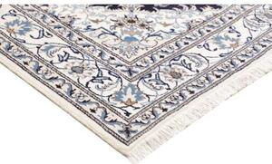 Tappeto Nain Kashmar Medaglione Floreale Blu Notte Avorio 168x234 Cm