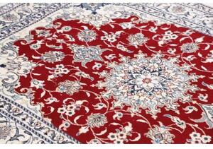 Tappeto Nain Kashmar Medaglione Floreale Rosso Avorio 148x200 Cm