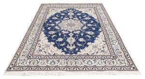 Tappeto Nain Kashmar Medaglione Floreale Blu Avorio 165x233 Cm