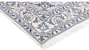 Tappeto Nain Kashmar Medaglione Floreale Blu Scuro Avorio 147x200 Cm