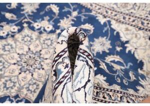 Tappeto Nain Kashmar Medaglione Floreale Blu Avorio 165x233 Cm