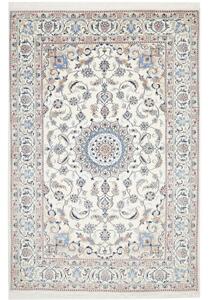 Tappeto Nain Kashmar Medaglione Floreale Avorio Blu 200x300 Cm