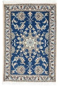 Tappeto Nain Kashmar Medaglione Floreale Blu Avorio 60x90 Cm