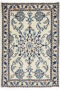 Tappeto Nain Kashmar Stilizzato Avorio Blu 60x90 Cm