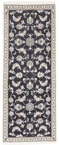Tappeto Nain Kashmar Floreale Blu Scuro Avorio Corsia 77x210 Cm