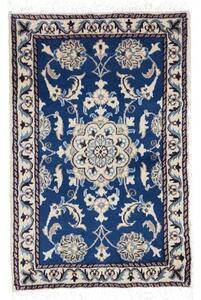 Tappeto Nain Kashmar Medaglione Floreale Blu Beige 60x90 Cm