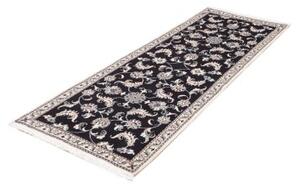 Tappeto Nain Kashmar Floreale Blu Scuro Avorio Corsia 77x210 Cm