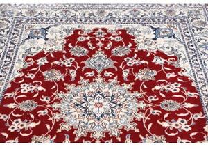 Tappeto Nain Kashmar Medaglione Floreale Rosso Avorio 148x200 Cm