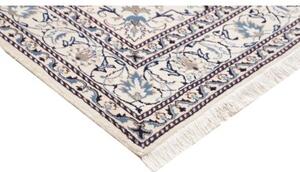 Tappeto Nain Kashmar Medaglione Floreale Blu Avorio 165x233 Cm