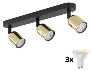 Faretto LED RGBW dimmerabile TOP 3xGU10/6,5W/230V 2700-6500K nero/oro