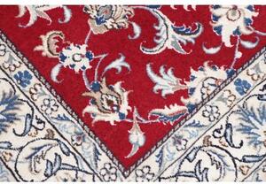 Tappeto Nain Kashmar Medaglione Floreale Rosso Bianco Avorio 148x195 Cm