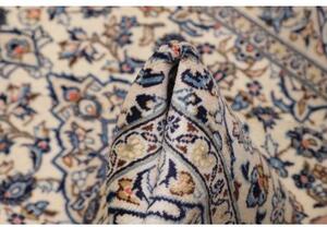 Tappeto Kashan Fine Medaglione Floreale Avorio Blu 100x150 Cm