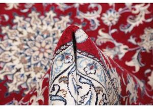 Tappeto Nain Kashmar Medaglione Floreale Rosso Bianco Avorio 148x195 Cm