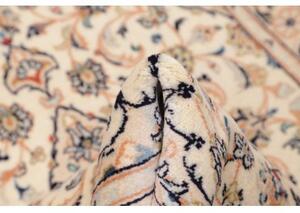Tappeto Kashan Fine Medaglione Floreale Avorio Blu Scuro 102x148 Cm