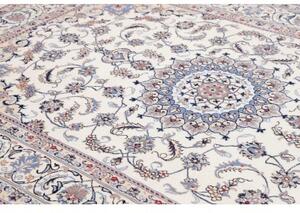 Tappeto Nain Kashmar Medaglione Floreale Avorio Blu 200x300 Cm
