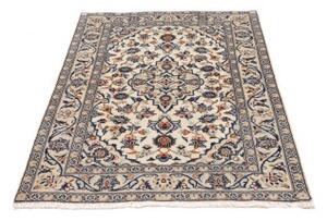 Tappeto Kashan Fine Medaglione Floreale Avorio Blu 98x150 Cm