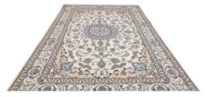 Tappeto Nain Kashmar Medaglione Floreale Avorio Blu 198x295 Cm