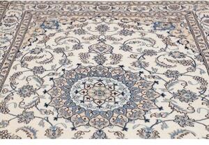 Tappeto Nain Kashmar Medaglione Floreale Avorio Blu 198x295 Cm