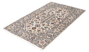 Tappeto Kashan Fine Medaglione Floreale Avorio Blu 98x150 Cm