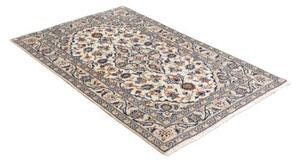 Tappeto Kashan Fine Medaglione Floreale Avorio Blu 98x150 Cm