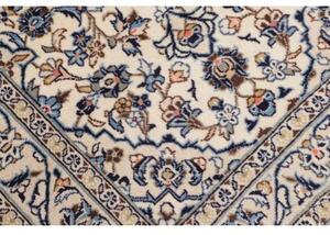 Tappeto Kashan Fine Medaglione Floreale Avorio Blu 100x150 Cm